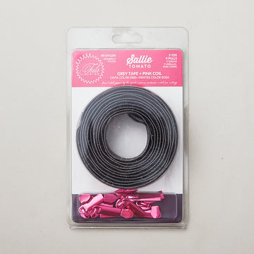 Sallie Tomato Tula Pink #5 Nylon Zipper Tape & Pulls - Grey with Pink Coil Alternative View #3