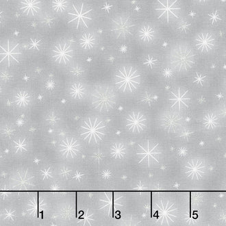 Winter's Grandeur - Champagne Twinkle Grey Metallic Yardage