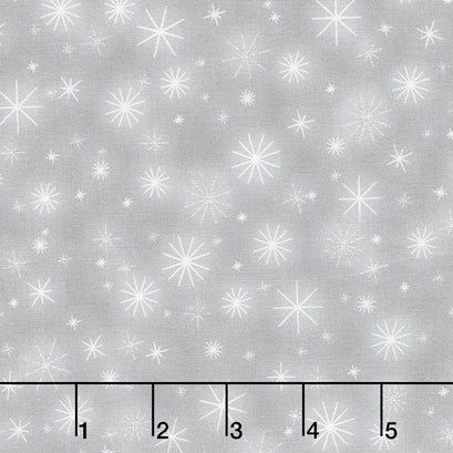 Winter's Grandeur - Champagne Twinkle Grey Metallic Yardage