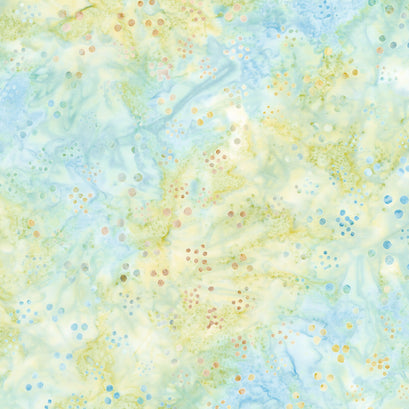 Tranquil Moments Batiks - Lots of Dots Honeydew Yardage