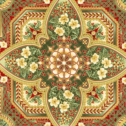 Holiday Flourish 10 - Holiday Medallion Holiday Metallic Yardage