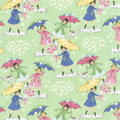 Mae Flowers - Mae Main Green Yardage