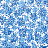 Holiday Flourish - Festive Finery - Blue ColorstoryPoinsettias Delft Yardage Primary Image
