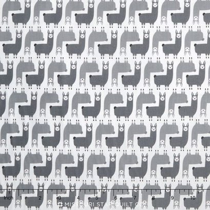 Suzy's Minis - Llamas Grey Yardage