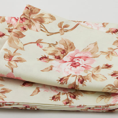 Burgundy & Blush - Trailing Roses Soft Green 2 Yard Cut