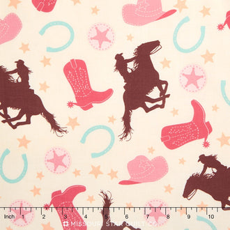 Rodeo Rider - Girl Main Cream Yardage