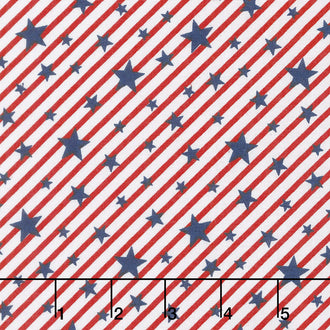 Brave & Free - Stars & Stripes White Yardage