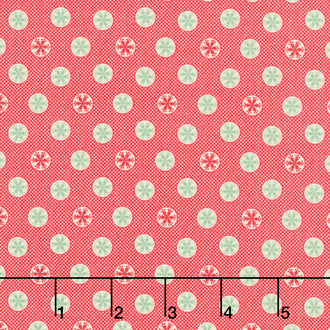 Home Town Holiday - Snowflake Riley Red Yardage