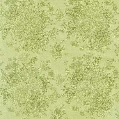 Love Story - Floral Green Yardage