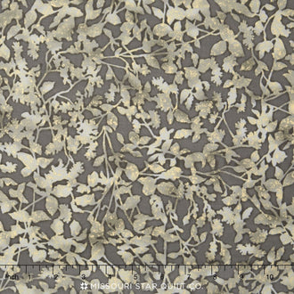 Winter White - Leaves Winter Metallic Yardage