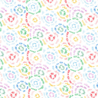 Get Your Cray-on - Crayola Fireworks White Yardage
