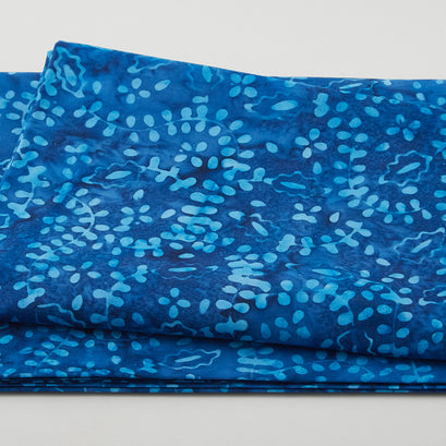 Java Batiks - Tiny Vine Blue 2 Yard Cut