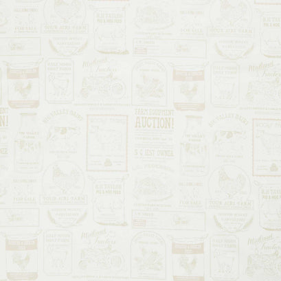 Farmstead - Vintage Farm Advertisements Tonal Porcelain Yardage