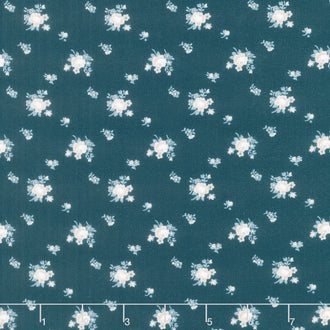 Serenity Blues - Delicate Roses Navy Yardage