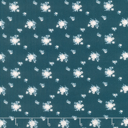 Serenity Blues - Delicate Roses Navy Yardage