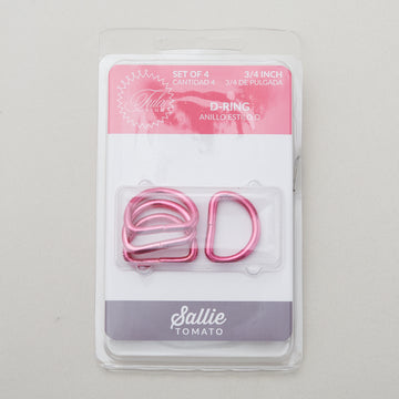 Sallie Tomato Tula Pink 3/4" D Ring - Set of Four Pink Alternative View #1