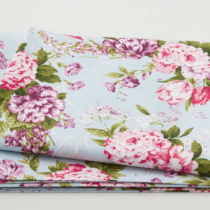 Adelaide Favorites - Floral Bouquet Blue 2 Yard Cuts