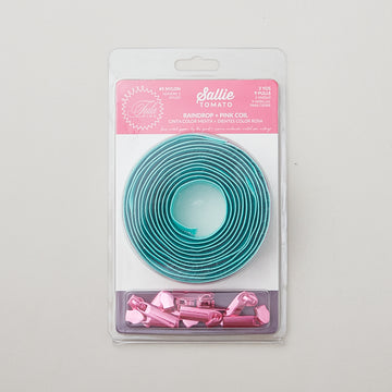Sallie Tomato Tula Pink #5 Nylon Zipper Tape & Pulls - Mint with Pink Coil Alternative View #3