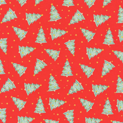 Holiday Cheer - Trees Red Yardage