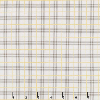 Winter Dreams - Gingham Taupe Metallic Yardage