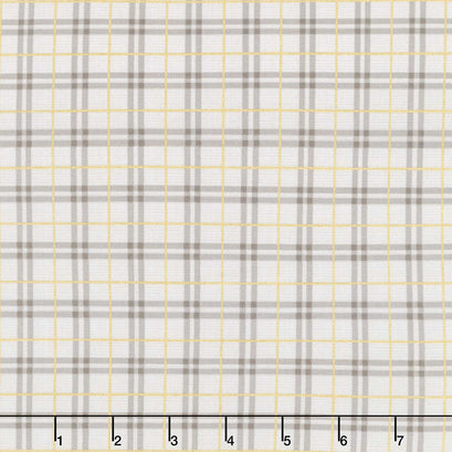 Winter Dreams - Gingham Taupe Metallic Yardage