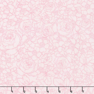 English Rose - Rose Garden Light Pink Yardage