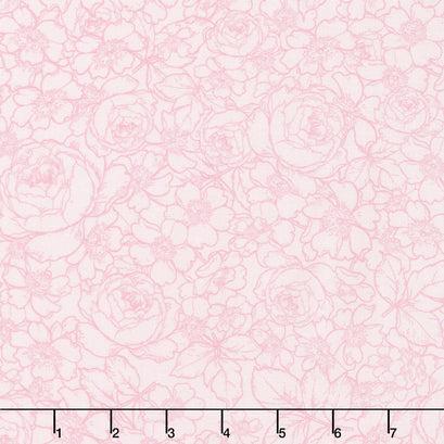 English Rose - Rose Garden Light Pink Yardage