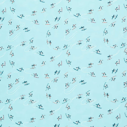 Christmas In The Cabin - Snow Rush Blue Yardage
