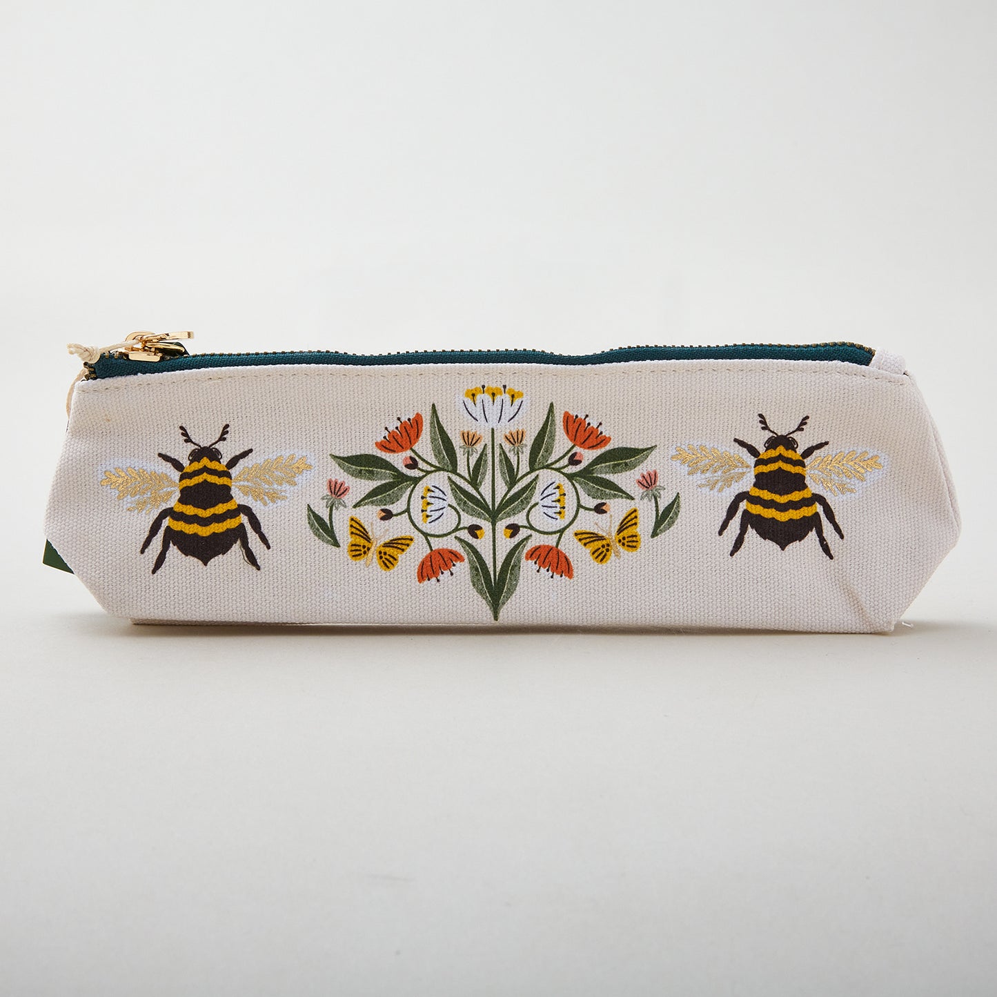 JT Bee Floral Flat Bottom Pencil Pouch Primary Image