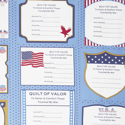 Patriotic for Quilts of Valor Foundation - Valor Patches Blue Panel