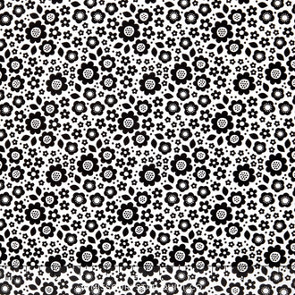 Dot & Dash - Flowers White Yardage