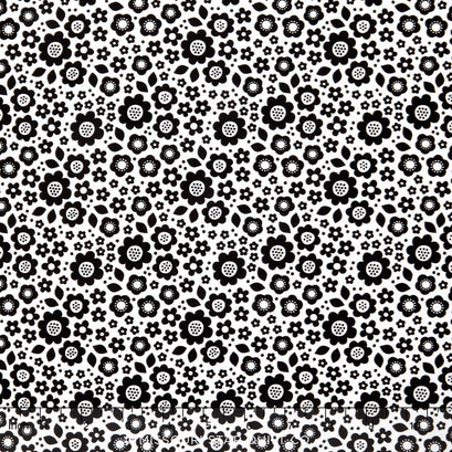 Dot & Dash - Flowers White Yardage