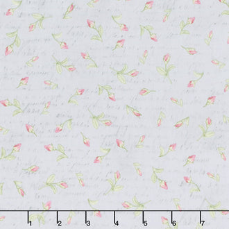 Paris Romance - Antique Flowers Script Antique Yardage