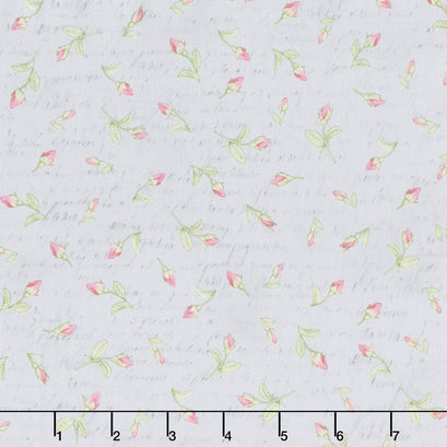 Paris Romance - Antique Flowers Script Antique Yardage