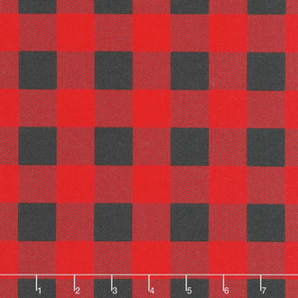 Starberry - Check Red Charcoal Yardage