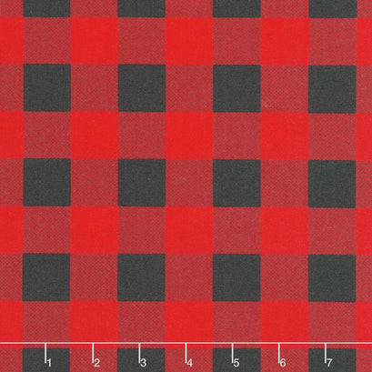 Starberry - Check Red Charcoal Yardage