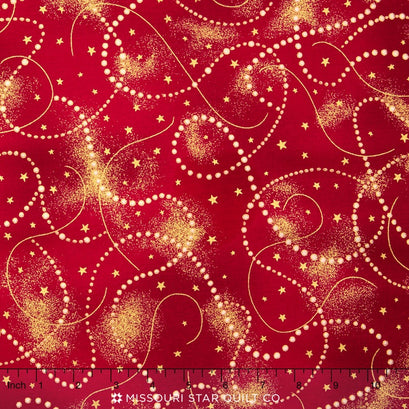 Holiday Flourish - Crimson Metallic Yardage