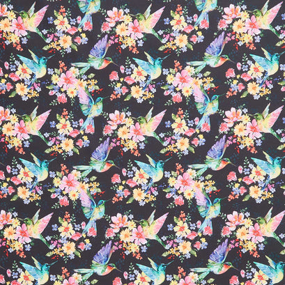 A Hummingbird's Charm - Pretty Pollinators Black Yardage
