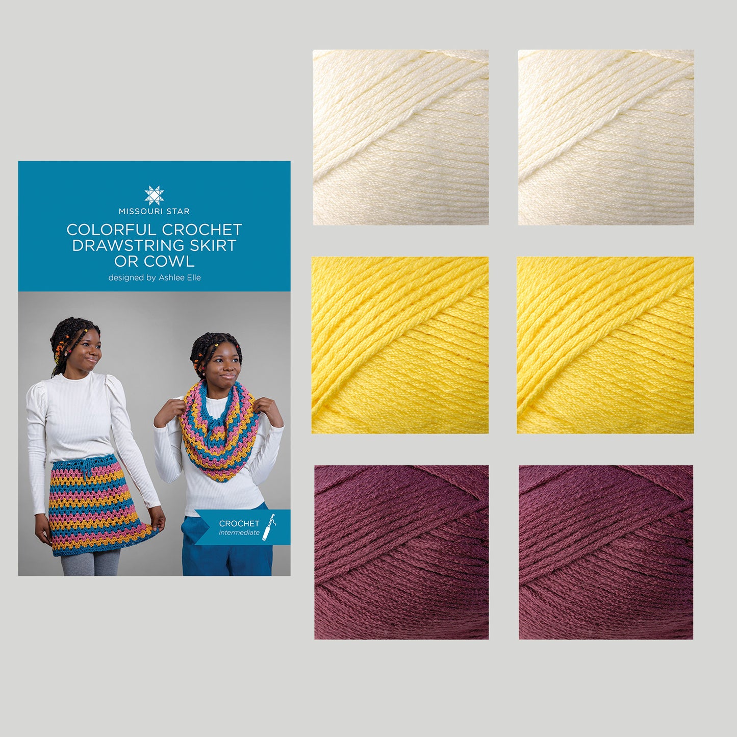 Colorful Crochet Skirt/Cowl - L/1X/2X/3X/4X - Collegiate Crochet Kit Primary Image