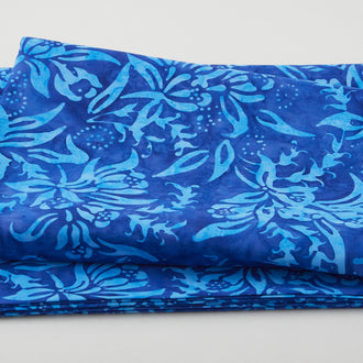 Java Batiks - Coastal Flower Blue 2 Yard Cut