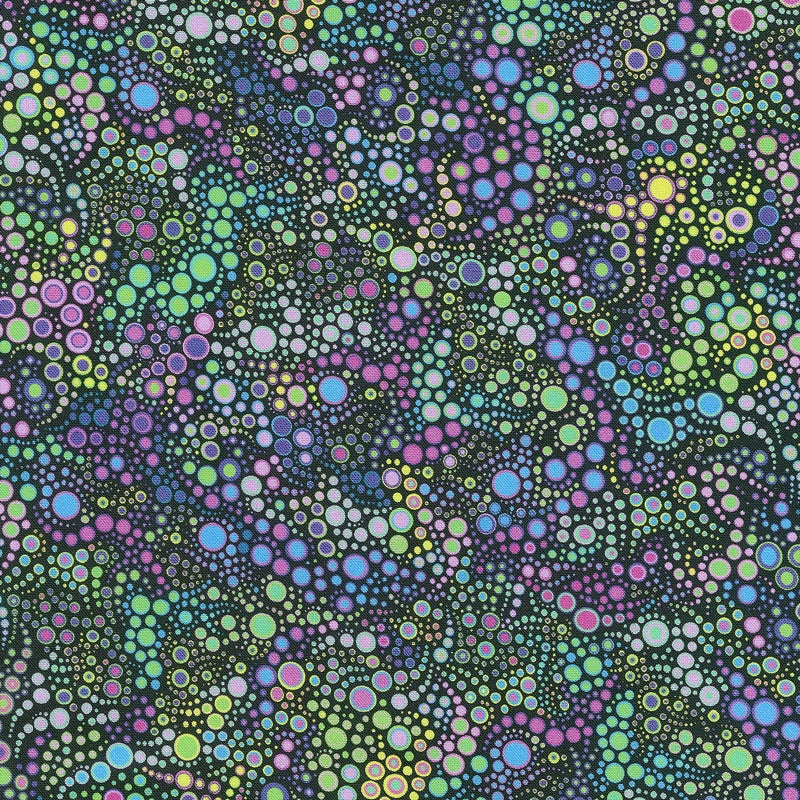 Effervescence - Dots Mardi Gras Digitally Printed Yardage