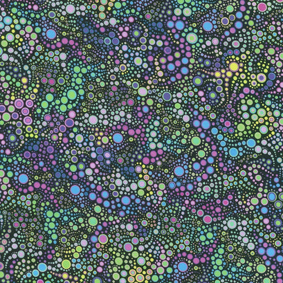 Effervescence - Dots Mardi Gras Digitally Printed Yardage