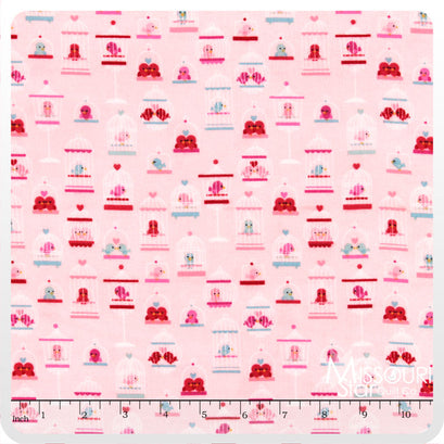 Lovey Dovey Flannel - Main Pink Yardage