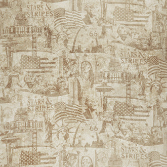 Stonehenge Stars and Stripes VI - US Landmarks Beige Yardage