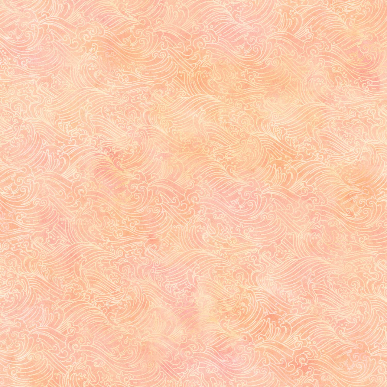 Oriental Gardens - Waves Peach Yardage Primary Image