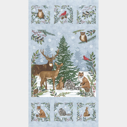 Woodland Winter - Woodland Winter Sky Blue Panel