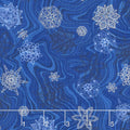 Holiday Flourish 11 - Peacock Marble Snowflakes Royal Metallic Yardage