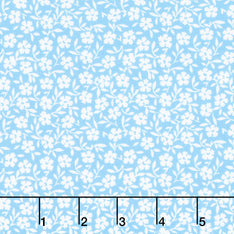 At the Cottage Favorites - Flowers Blue Yardage Primary Image