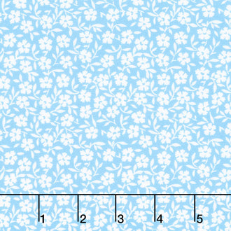 At the Cottage Favorites - Flowers Blue Yardage