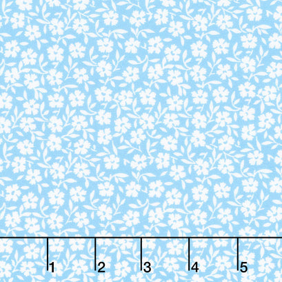 At the Cottage Favorites - Flowers Blue Yardage